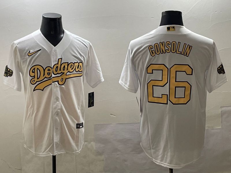 Men Los Angeles Dodgers #26 Gonsolin White All star Game 2025 Nike MLB Jersey style 8->los angeles dodgers->MLB Jersey